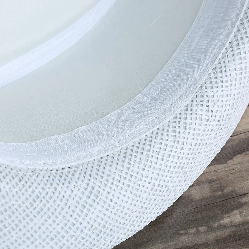Fashion Straw Hat Men Women Summer Trendy Beach Sun Hats Solid Color Fedoras Ribbon Casual Cowboy Jazz Cap Gangster Cap Male