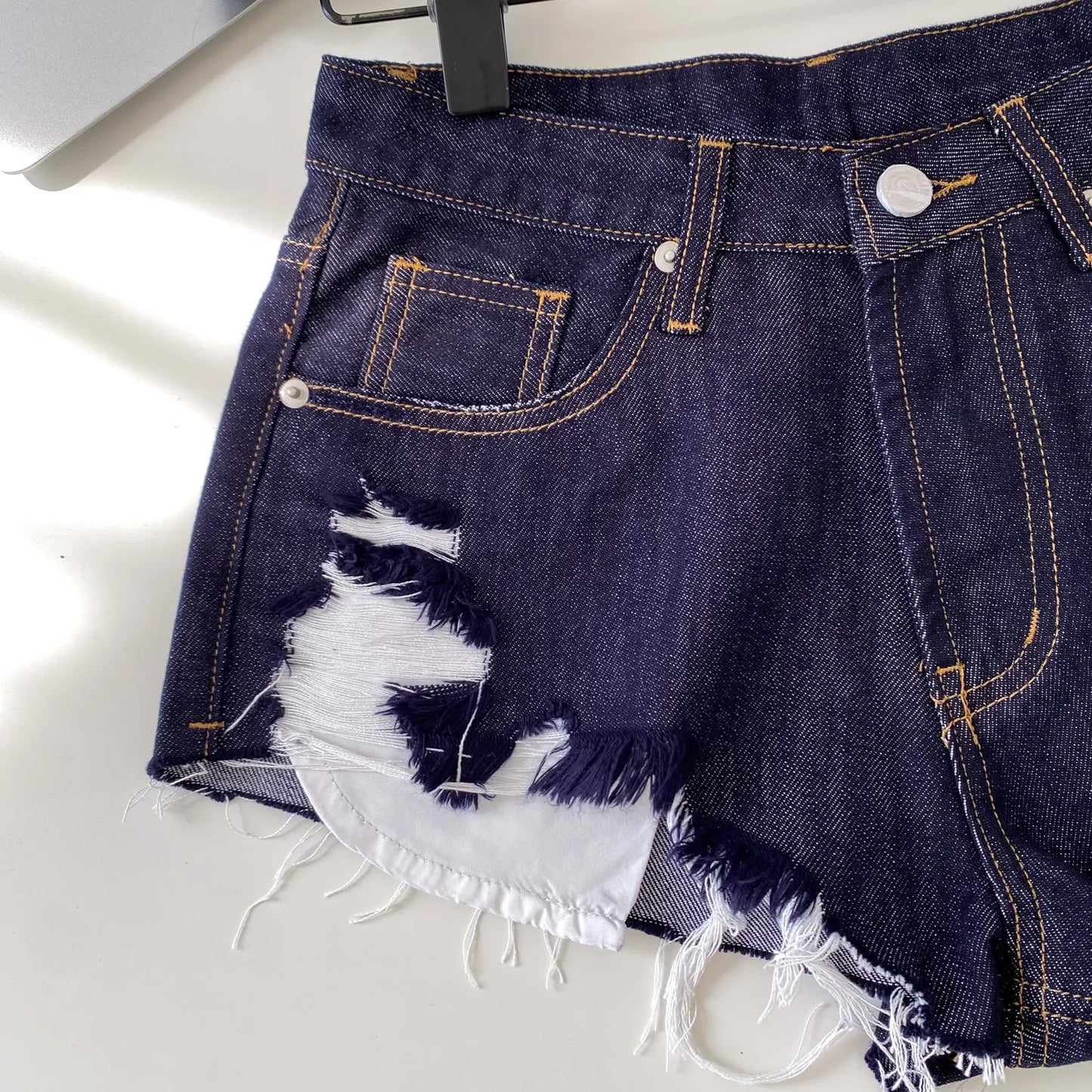 American Retro Camouflage Mini Shorts 2026 Ladies Hollow Out Slim Beach Pants Hot Girl Sexy Print Denim Shorts