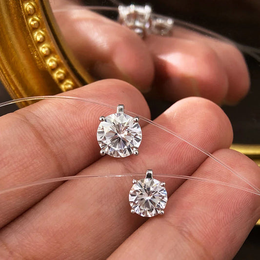 Moissanite Necklace 1-2ct Pear/Marquise/Round Brilliant Cut Diamond Fishing Line S925 Silver Pendant Necklaces for Gift