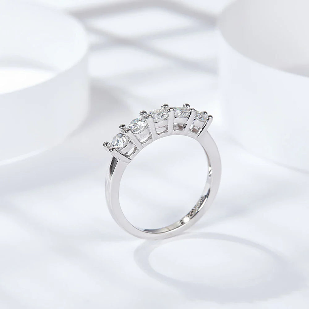 D Color 4mm Moissanite Diamond Rings for Women Classic Match Wedding Eternity Band with GRA s925 Sterling Silver Ring