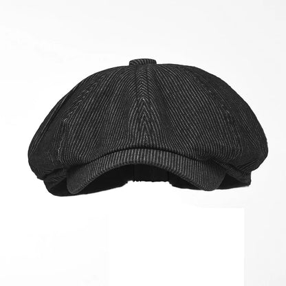Stripe Newsboy Cap Peaky Casual Octagonal Hat Vintage Soft Berets Cap Visor Gatsby Flat Ivy Hat Four Seasons