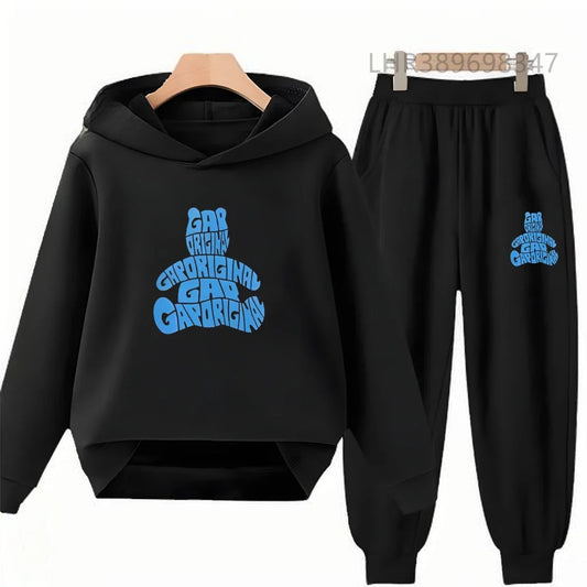 Children's Hoodies Suit Suitable Girls Boy Black Small Bear Brand Print Age 3-12 Coat Toddler Long Sleeves Leisure Clothing