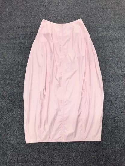 Maxdutti Design Sense Split Flower Bud Skirt French Elegance Minimalism High Waist Women's Skirt Woman Clothing Faldas Skirts