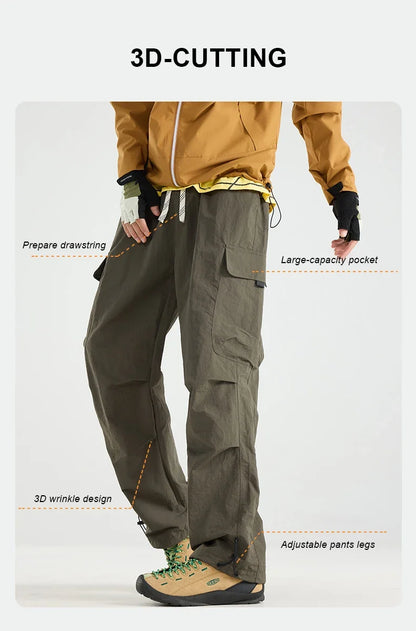 Men's Water-repellent Hiking Pants Scratch Resistance Fashion Cargo Pants Breathable Trousers Fishing Camping Pants