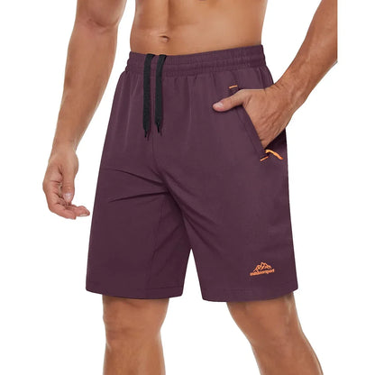 Quick Dry Athletic Running Shorts with Zipper Pockets Men's Summer Shorts for Gym Training Workout Hiking Casual Shorts