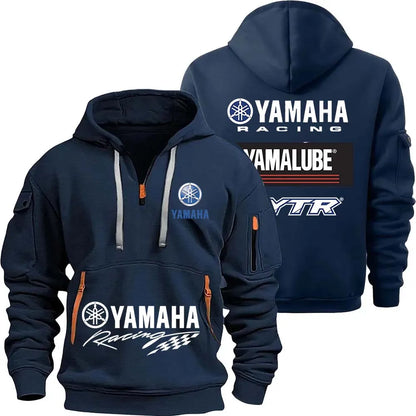 Logo Motorcycle Racing Team Men Half Zipper Hoodie Spring Male Sweatshirt Fashion Sports Men's Pullover Clothes