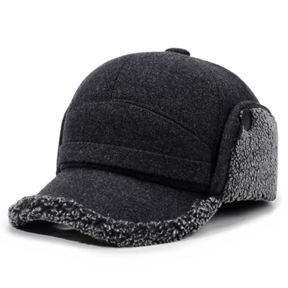 Autumn and Winter New Warm Lei Feng Hat Men's Father Outdoor Leisure Thickened in The Elderly Fleece Hat Baseball Cap Ear Cap