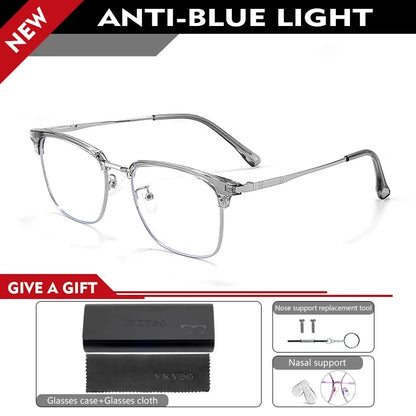 Square Men's Business 8026 Anti-Blue Light Classic Retro Anti-Blue Light Reading Glasses Women Prescription Customized