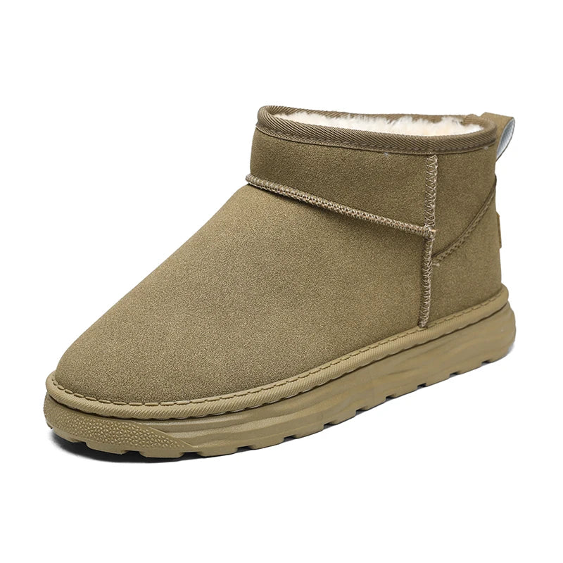 2025 Winter Snow Boots for Men New Fashion Australia Boots 39-47 Classic Top Quality Suede Leather Ankle Boots Warm Mens Shoes