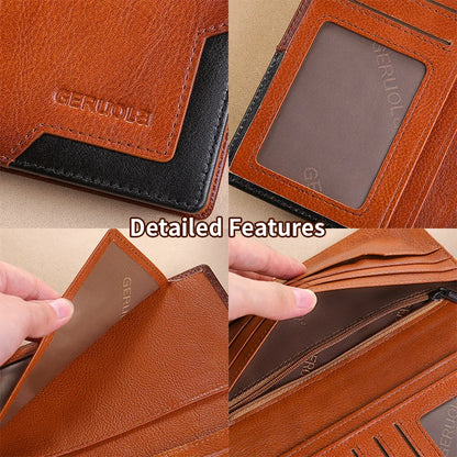 Wallet men's genuine leather new wallet long card bag storage silver foreskin clip hand-held bag gift