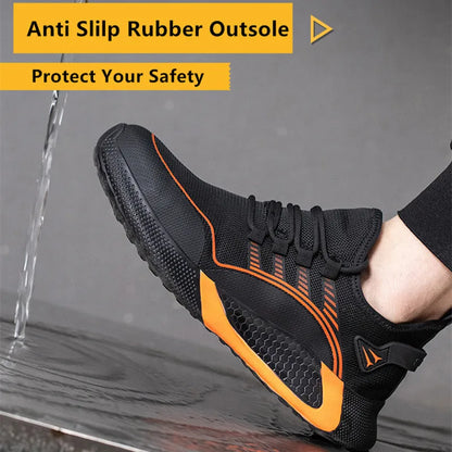 light safety shoes man 48 comfortable work shoes for men anti puncture work boots for construction steel toe safety man sneakers