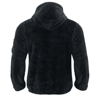 Men's Autumn and Winter Double-Sided Fleece Warm Jacket  Loose Hooded Casual Jacket