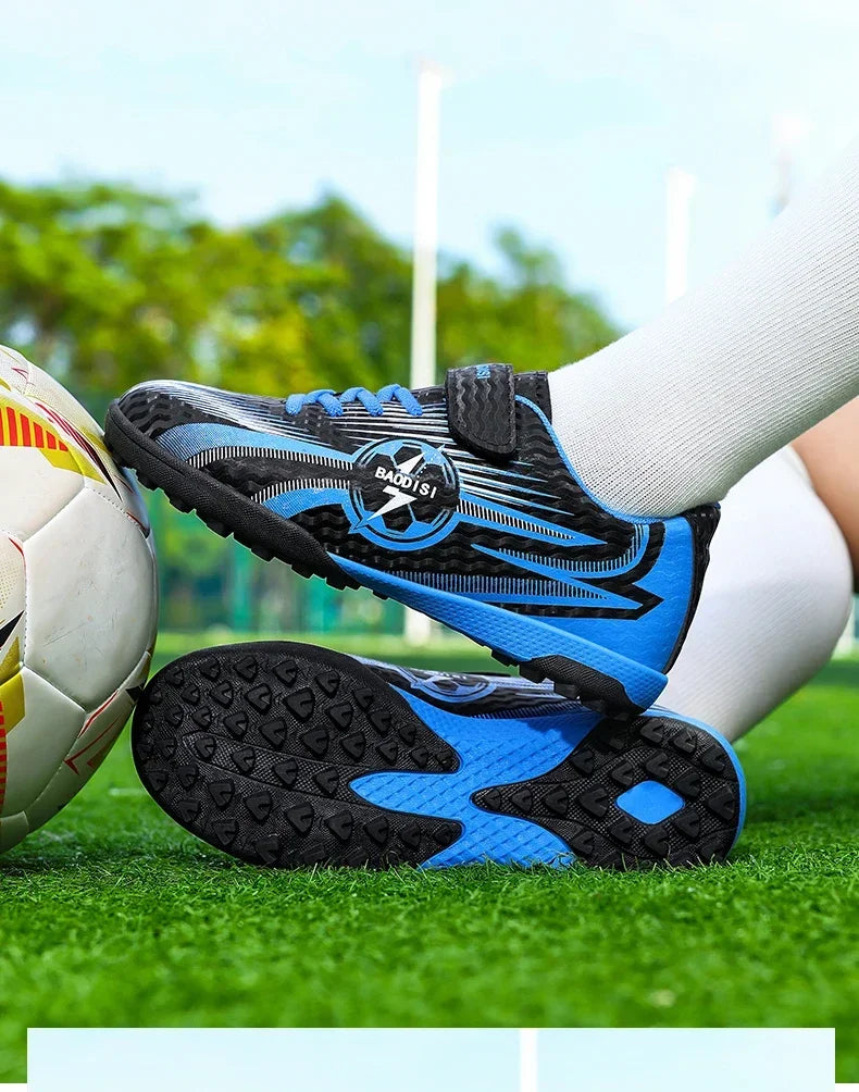 Kids Football Shoes Turf Soccer Cleats Non Slip Lightweight Training Sneakers Indoor Outdoor Futsal Boots Breathable Boys Girls