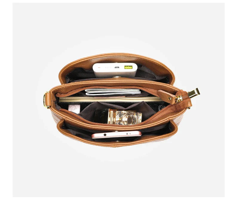 Genuine Leather Women Underarm Bag Versatile Shoulder Handbag Luxury Cowhide Female Crossbody Bag