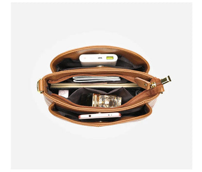 Genuine Leather Women Underarm Bag Versatile Shoulder Handbag Luxury Cowhide Female Crossbody Bag