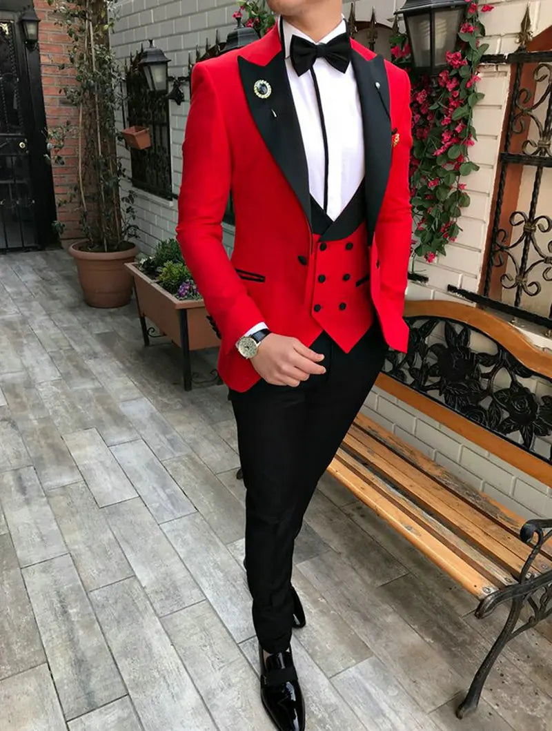 Latest Designs Men's Classic Suits For Wedding Groom Tuxedo Slim Fit One Button Prom Party Best Man 3 Pieces Costume