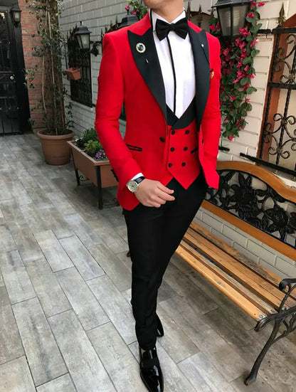 Latest Designs Men's Classic Suits For Wedding Groom Tuxedo Slim Fit One Button Prom Party Best Man 3 Pieces Costume