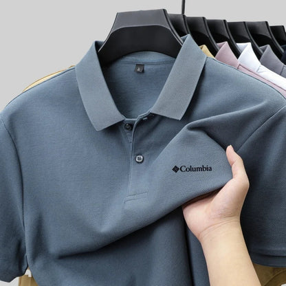 100% pure cotton new men's short sleeved summer comfortable breathable polo shirt, high-end brand designer embroidered T-shirt
