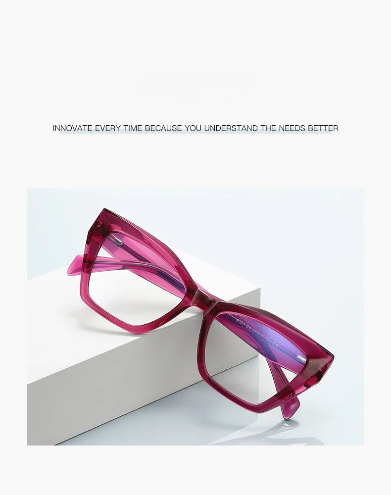 Fashion Personalized Glasses Anti-blue Light Cat Eye Reading Glasses Can Be Customized Prescription Ladies Eyeglasses 2167