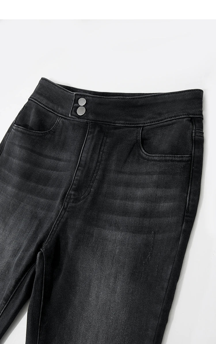 Jeans For Woman 2025 Winter New Slim-fit Warm Versatile Flared Pants Simple Commuter Casual Casual Woman Trousers 12344022