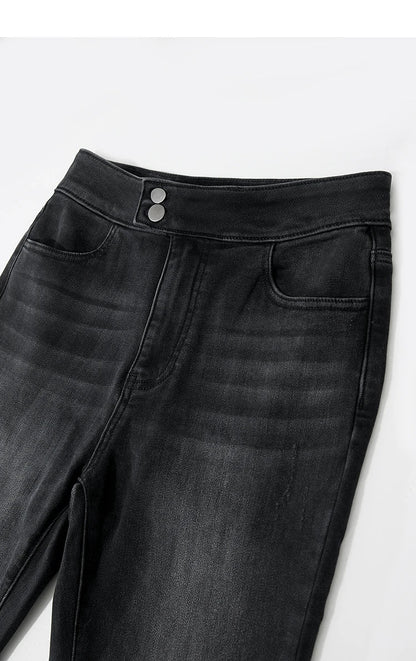 Jeans For Woman 2025 Winter New Slim-fit Warm Versatile Flared Pants Simple Commuter Casual Casual Woman Trousers 12344022