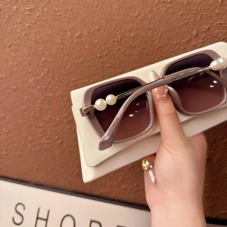 2025 Oversized Polarized Sunglasses for Women and Men  Pearl Fashion Square Designer Sun Glasses Unisex Eyewear UV400 Sunglass