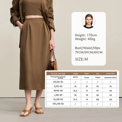 Casual Skirts For Women 2026 Spring New Elegant A-shaped Skirt Women Split Pocket Versatile Medium And Long Skirt 12621024