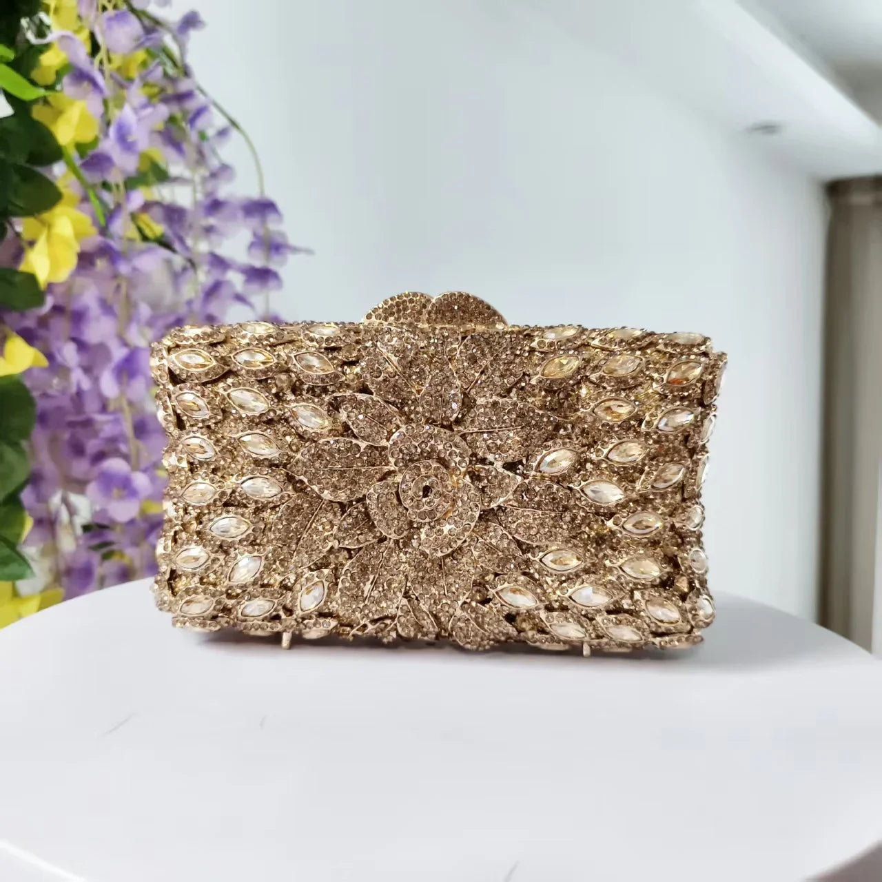 New Rhinestone Clutch Purse Women Elegant Wedding Party Bride Bag Prom Evening Handbag Sparkly Crystal Diamond Birthday Gift