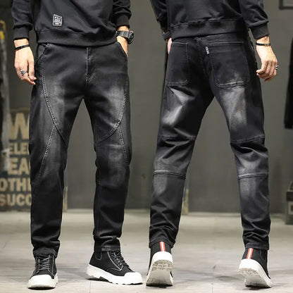 Summer Designer Clothes High Quality Punk Harajuku Fashion Casual Plus Size Slim Fit Denim Jeans for  2024 Cowboy Pants for Men