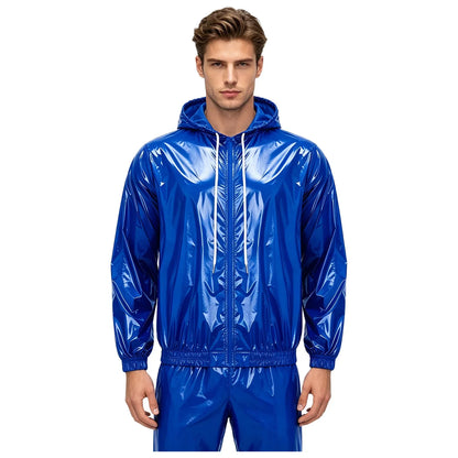 Mens Waterproof Hooded Jacket Tops Breathable Raincoat Waterproof Windproof Outdoor Biking Fishing Jacket Hood Outerwear