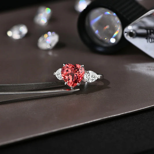 Bague Moissanite Cœur 4CT 10*10mm Couleur D Argent Sterling 925 Bague Solitaire Bijoux de Fiançailles et de Mariage Qualité Supérieure