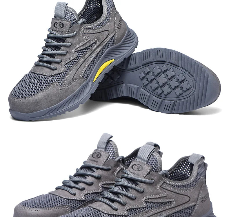 summer mesh safety shoes breathable work shoes industrial construction indestructible shoes for men steel toe safety work boots
