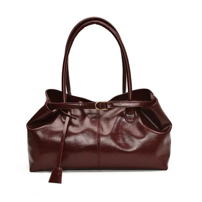 2025 New PU Leather Tote Bag Slouchy Hobo Handbag Fashion Shoulder Bag Large Top Handle Bag for Women Work Shopping Travel