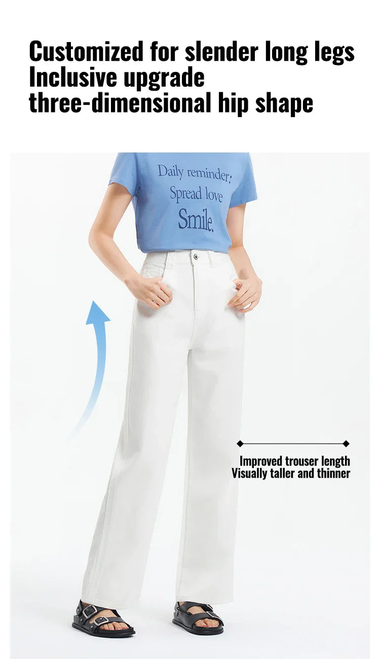 Semir Jeans Women Cool Feeling Wide Leg 2025 New Summer Leg-Lengthening Floor-Length Pants Trendy for Fashionable Style