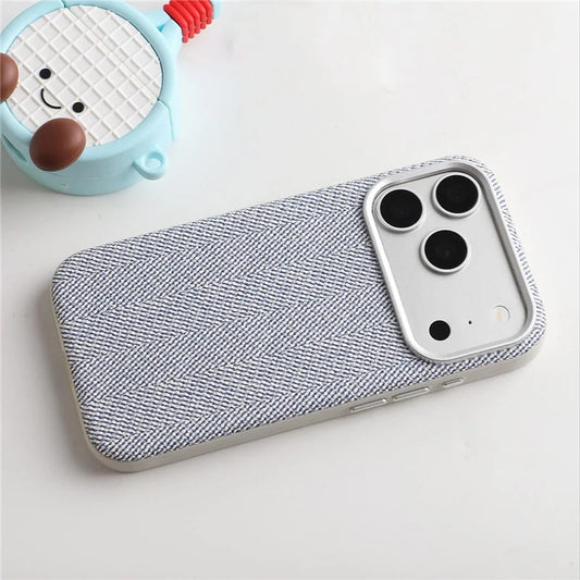 Luxury Tech Woven Canvas Magnetic Case for iphone 16Pro 17Pro 17 15 17Pro Max For Magsafe Original Wireless Charging Matte Cover