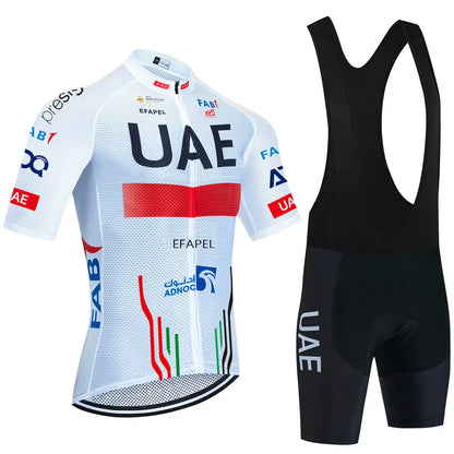 New UAE Cycling Jersey Gold Color Team Bike Jersey Shorts Set Men Women Quick dry Ropa Ciclismo Pro Bicycle T-Shirt Clothing