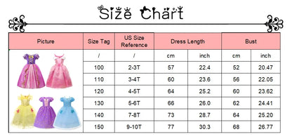 Kids Princess Costume Children Elsa Anna Halloween Dress Girl Cinderella Snow White Dress Rapunzel Mermaid Pageant Disguise