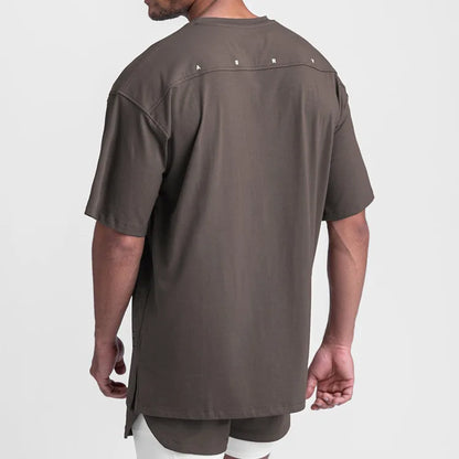 Men's Gym Splicing Quick Dry T-Shirt Breathability Patchwork Short Sleeve Sport T Shirt Fitness Shirt Trainer Sportswear
