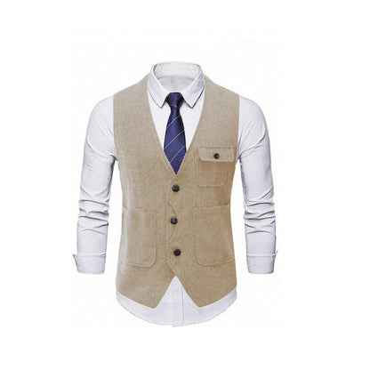 Men's Single Breasted Herringbone Suit Vest Casual Business Dinner Party Dress Mail Waistcoat Top Coat Wedding Groomsman's Dress