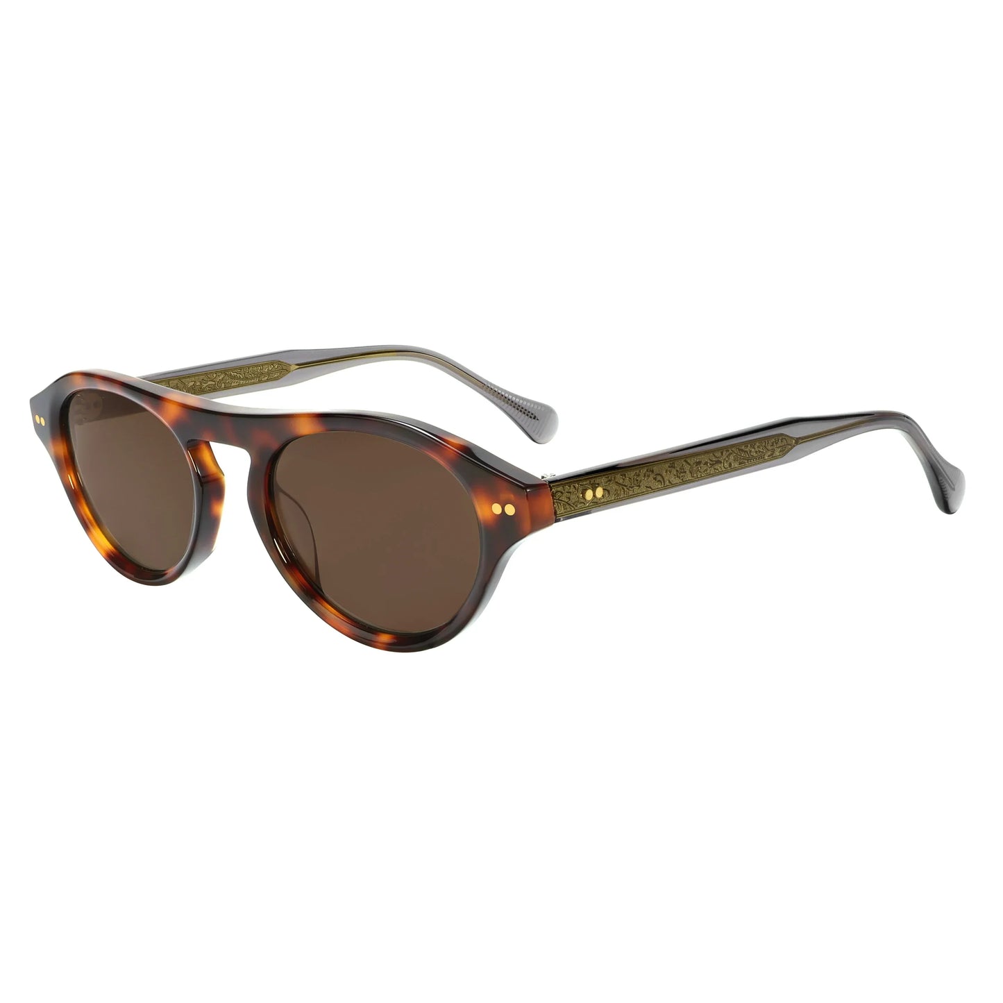 Vintage Black Acetate Sunglasses Women Retro Rivet Oval Sun Glasses Designer Engraved Shades UV400 Luxury Eyewear