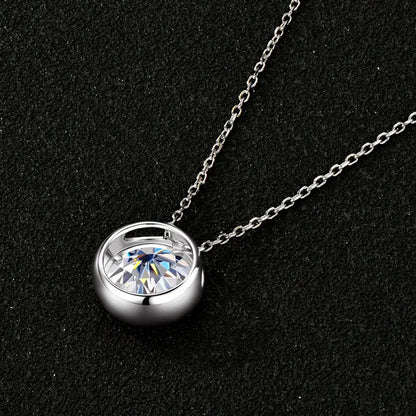 Certified Solitaire Bubble Moissanite Necklace For Women 925 Sterling Silver Chain Necklaces Jewelry Collare Mujer