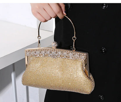 Shinny Luxury Clutch Bag Glitter Wedding Evening Bags with Rhinestone Shoulder Bags Small Handbags Hobos Fashion Party Purse