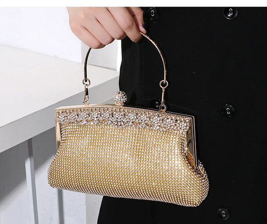 Shinny Luxury Clutch Bag Glitter Wedding Evening Bags with Rhinestone Shoulder Bags Small Handbags Hobos Fashion Party Purse