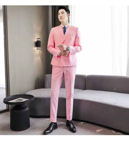 Plus Size 40-29 High Qualitys Men's Solid Color Slim Fit Suit Pants Fashion Business Formal Men Wedding Social Party Trousers
