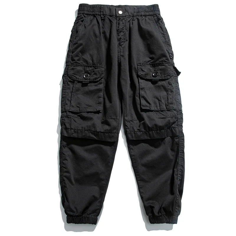Korean Streetwear Tactical Cargo Pants Japanese Harajuku Casual Plus Size Harem Joggers Men Clothing Multi-Pocket Trousers Male