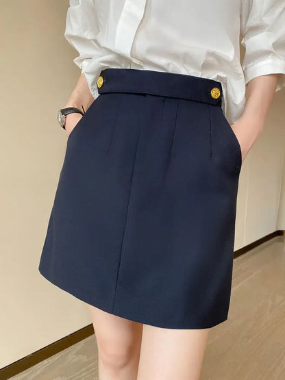 High end early autumn new fashionable small A-line skirt with buttocks wrapped, high-end gray half skirt  skirts