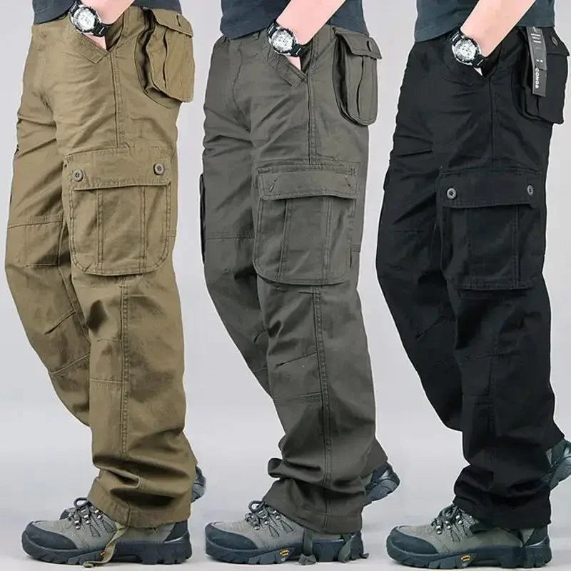 6 Pockets Tactical Cargo Pants Men's Loose Trousers Joggers  Hunting Large Size Casual Pants For Male Outdoor Work Overalls