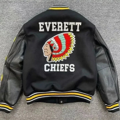 Embroidery Varsity Jacket Men PU Leather Sleeves Oversized Bomber Jackets Women Baseball Coats Streetwear Men Clothing