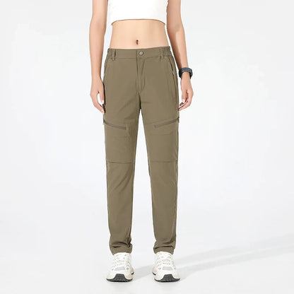 Hiking Pants Women 4-Way Stretch Waterproof Summer Cargo Pants Trekking Climbing Camping Outdoor Sports Mountain Trousers