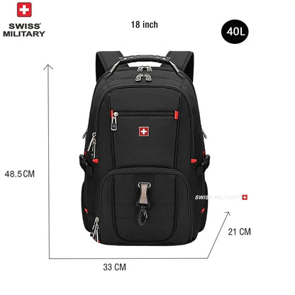 Laptop Backpack Waterproof USB Charge Port Swiss-style Multifunctional Rucksack Schoolbag Mochila Hiking Travel bag